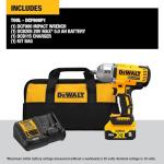 DEWALT 20V MAX Cordless Impact Wrench with Hog Ring Anvil, Brushless High Torque 1/2 Impact Gun, 4-Mode Speed, Includes Battery, Charger and Kit Bag (DCF900P1)