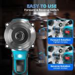 Cordless Impact Wrench, 21V 406 Ft-lbs MAX Torque Power Impact Driver, 1/2" Power Impact Wrenches with 2 * 2.0Ah Batteries and 25 Accessories, Impact Motor for Car Tire (550N Wrench 2.0Ah*2)