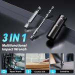 GEVEELIFE 450N.m/332Ft-lbs Brushless Impact Wrench,1/2" Cordless Impact Gun with 4.0Ah Battery & 4 Sockets, Electric Impact Driver for Car/DIY Furniture/Lawn Mower/blue (450N)