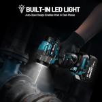 GEVEELIFE Impact Wrench 480Ft-lbs(650N.m) Brushless, 1/2 Impact Gun with 2x4.0Ah Battery, Cordless Impact Wrench, 6 Sockets, 8 Drill Bits, 3300RPM Power Electric Impact Driver for Car/DIY Furniture