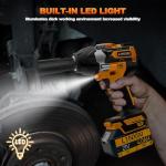 L1NXIXI 1/2 Cordless Impact Wrench, 1/2 Inch Impact Drive with Brushless Motor, 1000N.m(740Ft-Lbs), 3300PRM, Electric Impact Wrenches with Battery and Charger, 6 Sockets