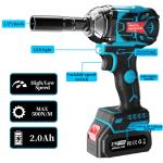 Cordless Impact Wrench, 21V 406 Ft-lbs MAX Torque Power Impact Driver, 1/2" Power Impact Wrenches with 2 * 2.0Ah Batteries and 25 Accessories, Impact Motor for Car Tire (550N Wrench 2.0Ah*2)