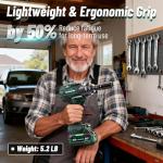 PAOWAFOL 2026 Impact Wrench 1180ft-lbs(1600N.m), 1/2" Impact Gun with 2x4.0Ah Battery, 21V Cordless Impact Driver High Torque with 5 Sockets, Pistola Llave De Impacto Brushless for Truck RV Home Car