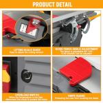 Hoteche 10-Inch Benchtop Planer and Jointer Combo with Stand 13-Amp Heavy Duty Thickness Planer for Woodworking, Adjustable Depth 0-3mm