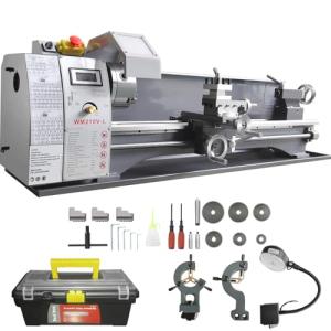 VEVOR Metal Lathe, 8.3'' x 29.5'' Benchtop Metal Lathe 0-2500 RPM Continuously Variable Speed 750W Brushless Motor Metal Gears with LCD Display Metal Lathe Machine