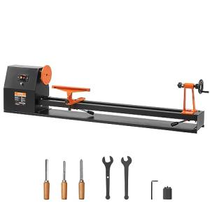 VEVOR Wood Lathe, 14 in x 40 in, 4 Speed Adjustable 885/1245/1715/2425 RPM 0.5 HP 370W Power Wood Turning Lathe Machine with Chisels Faceplate Plastic Handle Hex Wrench for Woodworking