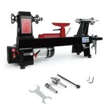 Wood Lathe Machine, 12 x 20 inch, 550W 3/4HP, 5 Speed Settings 680-2770 RPM Benchtop Lathe with Thickened Tool Rest,Stainless Steel Live Centers/Steel Faceplate