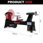 Wood Lathe Machine, 12 x 18 inch, 550W 3/4HP, 5 Speed Settings 680-2770 RPM,Benchtop Lathe with MT2 Drive/Live Center