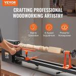 VEVOR Wood Lathe, 14 in x 40 in, 4 Speed Adjustable 885/1245/1715/2425 RPM 0.5 HP 370W Power Wood Turning Lathe Machine with Chisels Faceplate Plastic Handle Hex Wrench for Woodworking