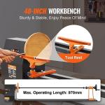 VEVOR Wood Lathe, 14 in x 40 in, 4 Speed Adjustable 885/1245/1715/2425 RPM 0.5 HP 370W Power Wood Turning Lathe Machine with Chisels Faceplate Plastic Handle Hex Wrench for Woodworking