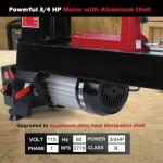 Wood Lathe Machine, 12 x 20 inch, 550W 3/4HP, 5 Speed Settings 680-2770 RPM Benchtop Lathe with Thickened Tool Rest,Stainless Steel Live Centers/Steel Faceplate