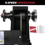 Wood Lathe Machine, 12 x 18 inch, 550W 3/4HP, 5 Speed Settings 680-2770 RPM,Benchtop Lathe with MT2 Drive/Live Center
