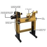 Powermatic 14" x 20" Variable Speed Woodworking Lathe with Open Stand, Reversible Wood Turning Machine, 1 HP, 120V 1Ph (PM2014)