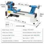 12" x 18" Digital Display Wood Lathe Machine, Benchtop Wood Lathe Machine 3/4HP 110V Infinitely Variable Speed 650-3800 RPM Professional for High Speed Sanding and Polishing