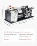 VEVOR High-quality Metal Lathe, 8 x 16 in, 550W Benchtop Lathe Machine, 0-2500 RPM Variable Speed, with 0.0003 in Spindle Accuracy Metal Gear, for Precision Parts Thread Soft Metals Wood