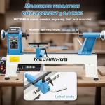 12" x 18" Digital Display Wood Lathe Machine, Benchtop Wood Lathe Machine 3/4HP 110V Infinitely Variable Speed 650-3800 RPM Professional for High Speed Sanding and Polishing