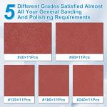 Ocasar 55Pcs Assorted Mouse Sander Sandpaper Pads