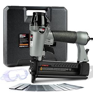 NEU Master Pneumatic Brad Nailer, 2 in 1 Nail Gun Staple Gun Fires 18 Gauge 2 Inch Brad Nails and Crown 1-5/8 inch Staples with Carrying Case and Safety Glasses(Used with Air Compressor)