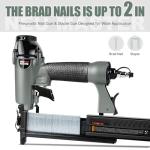 NEU Master Pneumatic Brad Nailer, 2 in 1 Nail Gun Staple Gun Fires 18 Gauge 2 Inch Brad Nails and Crown 1-5/8 inch Staples with Carrying Case and Safety Glasses(Used with Air Compressor)