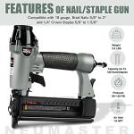 NEU Master Pneumatic Brad Nailer, 2 in 1 Nail Gun Staple Gun Fires 18 Gauge 2 Inch Brad Nails and Crown 1-5/8 inch Staples with Carrying Case and Safety Glasses(Used with Air Compressor)