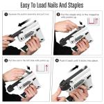 Bielmeier Electric Staple Gun, 2 in 1 Lithium-ion Electric Stapler, 4V Cordless Brad Nailer Kit with Staples Nails, USB Charger, Power Tacker for Upholstery, Material Repair, Carpentry, DIY