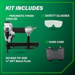 Metabo HPT Narrow Crown Stapler, Pro-Preferred Pneumatic Power Nailers, Finish Stapler for Furniture & Cabinetry, Lightweight Trim Tool, Ergonomic Design, 18 Gauge, 1/2″ to 1-1/2″ Staples, N3804AB3