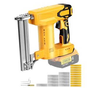 18 Gauge Brad Nailer/Narrow Crown Stapler Compatible with Dewalt 20V MAX Battery(NO Battery) 2 in 1 Cordless Nail Gun with 1000 Nails and 1000 Staples for Home Improvement, DIY and Woodworking