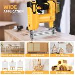 18 Gauge Brad Nailer/Narrow Crown Stapler Compatible with Dewalt 20V MAX Battery(NO Battery) 2 in 1 Cordless Nail Gun with 1000 Nails and 1000 Staples for Home Improvement, DIY and Woodworking