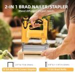 18 Gauge Brad Nailer/Narrow Crown Stapler Compatible with Dewalt 20V MAX Battery(NO Battery) 2 in 1 Cordless Nail Gun with 1000 Nails and 1000 Staples for Home Improvement, DIY and Woodworking