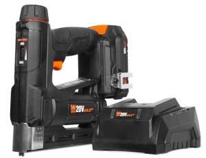 WEN 20V Max Cordless 2-in-1 18-Gauge Brad Nailer and T50 Crown Stapler with 2.0Ah Battery and Charger (20539)