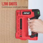 POPULO Electric Staple Gun 5 in 1 Band Nailer, 4V Rechargeable Cordless Stapler, Pin Nail Gun Battery Powered with 2,000 Staples and Nails, Power Wire Staple Gun for Home, Wood, Upholstery, DIY