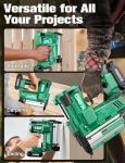 KIMO 2" Brad Nailer Cordless 18 Gauge w/ 20V Battery 2.0Ah X 2, 1000pcs Nails and Staples, 2 Firing Modes,180 Nails/min, Adjustable Nailing Depth, 2 in 1 Cordless Nail Gun and Stapler for DIY Project