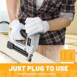 Electric Nail Gun, Batavia 2-in-1 Staple Gun Brad Nailer 18 Gauge for Heavy Duty, 120V Stapler Gun for Upholstery, Carpentry, DIY, 3/4'' Narrow Crown Staples 200pcs and Nails 800pcs Included