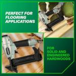 Metabo HPT Flooring Stapler, Pro-preferred Pneumatic Power Nailers, Power Stapler for Hardwood Flooring, 18 Gauge, 1/4" Staples, Length 1/2" to 1-9/16", N4004AB