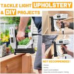 Electric Nail Gun, Batavia 2-in-1 Staple Gun Brad Nailer 18 Gauge for Heavy Duty, 120V Stapler Gun for Upholstery, Carpentry, DIY, 3/4'' Narrow Crown Staples 200pcs and Nails 800pcs Included