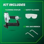 Metabo HPT Flooring Stapler, Pro-preferred Pneumatic Power Nailers, Power Stapler for Hardwood Flooring, 18 Gauge, 1/4" Staples, Length 1/2" to 1-9/16", N4004AB