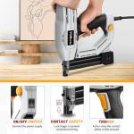 Electric Nail Gun, Batavia 2-in-1 Staple Gun Brad Nailer 18 Gauge for Heavy Duty, 120V Stapler Gun for Upholstery, Carpentry, DIY, 3/4'' Narrow Crown Staples 200pcs and Nails 800pcs Included