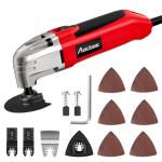 AVID POWER Oscillating Tool, 22000 OPM Electric Oscillating Multi Tool with 3°Oscillation Angle, Cutting, Sanding, Grinding, Scraping, 11 Accessories & Universal Interface-Red