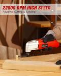 AVID POWER Oscillating Tool, 22000 OPM Electric Oscillating Multi Tool with 3°Oscillation Angle, Cutting, Sanding, Grinding, Scraping, 11 Accessories & Universal Interface-Red