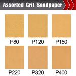 BOSHCRAFT Assorted Sandpaper Sheets - 50 Pack