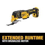 DEWALT 20V MAX XR Oscillating Multi-Tool Cordless, Variable Speed Brushless Motor Multitool with LED Light, Extended Runtime, Includes Two Wood Cutting Blades, Tool Only (DCS356B)