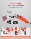 VEVOR Oscillating Tool Multitool, 2.2Amps 22,000 OPM Electric Oscillating Multi Tool Kit Corded with 2.8° Oscillating Angle, 7PCS Saw Accessories for Cutting, Scraping, Sanding, Floor Stripping