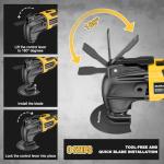 Cordless Oscillating Tool for Dewalt 20V Battery,6 Variable Speed Brushless-Motor Tool,22Pcs Oscillating Multi Tool Kit for Cutting Wood Drywall Nails Remove Grout & Sanding(Tools Only)