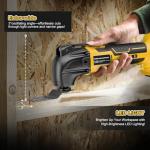 Cordless Oscillating Tool for Dewalt 20V Battery,6 Variable Speed Brushless-Motor Tool,22Pcs Oscillating Multi Tool Kit for Cutting Wood Drywall Nails Remove Grout & Sanding(Tools Only)