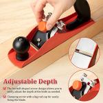 Dreyoo No.4 Adjustable Hand Planer with 2 Inch Replacement Blade, Wood Planer for Woodworking, Smoothing Bench Plane Jointer Plane for DIY Door Installation