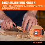 JORGENSEN NO.60-1/2 6-1/4" Wood Planer, Hand Planer for Woodworking, Low Angle Block Plane, Small Hand Plane for Trimming, Wood Planing, Craft - Professional Ductile Iron Body, Adjustable Mouth