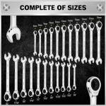 ELEAD 33-Piece Combination Ratchet Wrench Set | SAE & Metric Sizes (1/4" to 3/4" & 6-18mm) | 72-Tooth Gear Design | CR-V Steel | Organizer Carry Case | Ideal for Mechanics & DIY