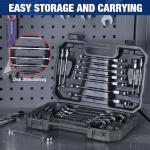 WORKPRO 22-Piece Ratcheting Wrench Set, Flex-Head Ratchet Combination Wrench Sets with Organizer Box, 72 Teeth, Metric 6-18mm & SAE 1/4-3/4"