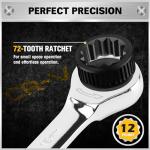 ELEAD 33-Piece Combination Ratchet Wrench Set | SAE & Metric Sizes (1/4" to 3/4" & 6-18mm) | 72-Tooth Gear Design | CR-V Steel | Organizer Carry Case | Ideal for Mechanics & DIY