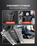 VEVOR Combination Wrench Set, 30-Piece Ratcheting Wrench Set with Organizer Rack, Cr-V Steel Wrench Set SAE 1/4" to 1", Metric 8 mm to 24 mm, Ideal for General Household, Garage, Workshop, Emergency